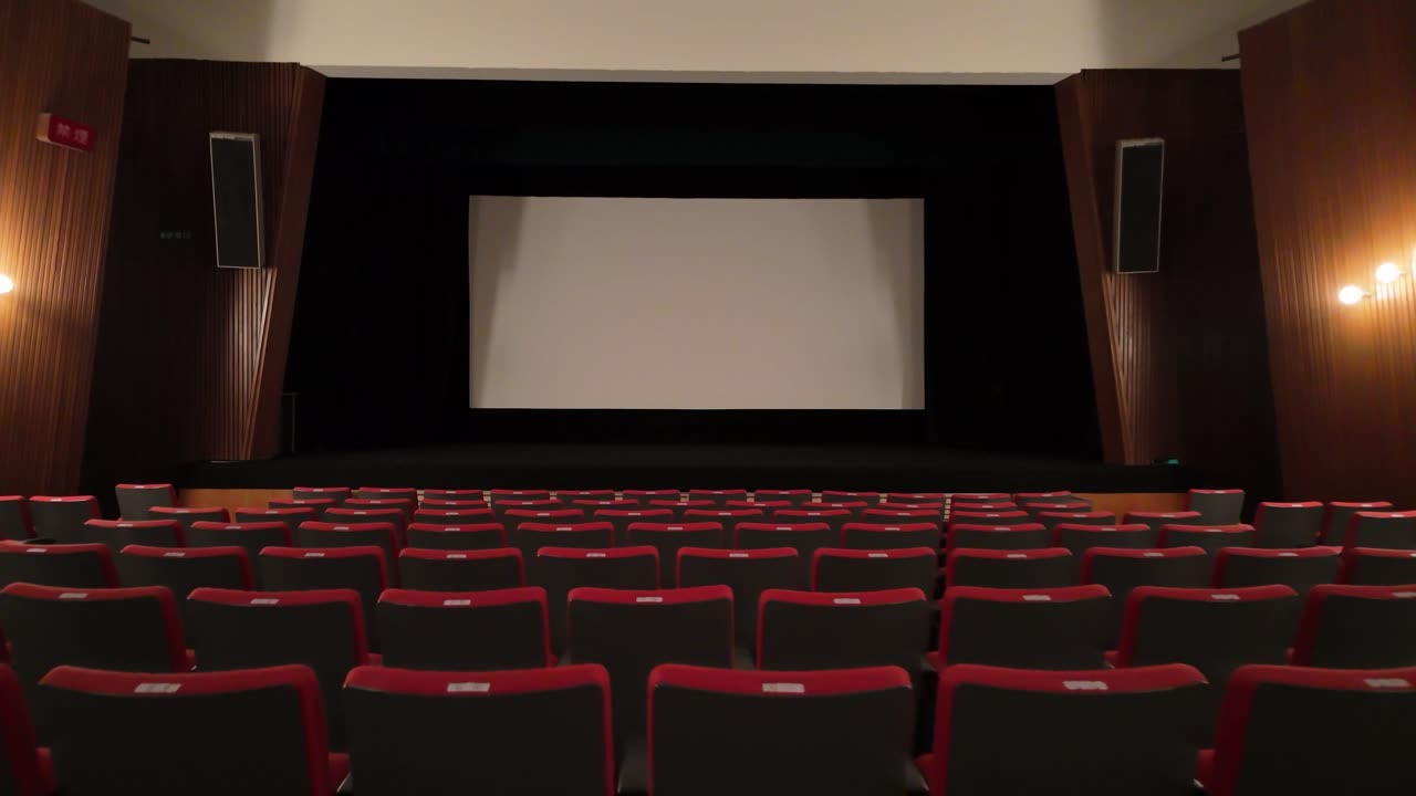 映画館のスクリーンを見る視点